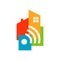 Wifi House Home Logo Vector. Smart Home Tech Internet In the House Logo Concept illustration