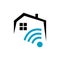 Wifi House Home Logo Vector. Smart Home Tech Internet In the House Logo Concept illustration