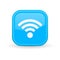 WiFi icon. Blue square shiny button