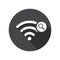 Wifi icon with research sign. Wifi icon and explore, find, inspect concept