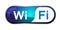 Wifi icon symbol wireless connection 3d icon button in blue element on white background