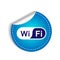 Wifi icon symbol wireless connection 3d icon sticker in blue element on white background