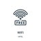 wifi icon vector from hotel collection. Thin line wifi outline icon vector illustration