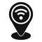 Wifi internet location icon simple vector. City server lock