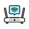 wifi internet in motel color icon vector illustration