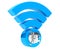 WiFi internet security concept. 3d symbol wifi with Bank Safe Door