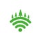 Wifi internet with trees forest logo design, vector graphic symbol icon illustration creative idea