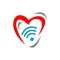 wifi love logo Vector. Heart shape and wifi sign Logo symbol Concept illustration