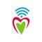 wifi love logo Vector. Heart shape and wifi sign Logo symbol Concept illustration