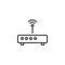 Wifi modem with internet signal line icon