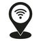 Wifi point location icon simple vector. Work data