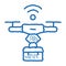 wifi powered drone doodle icon hand drawn illustration