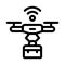 Wifi powered drone icon vector outline illustration