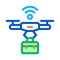 Wifi powered drone icon vector outline illustration