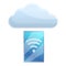 Wifi remote access icon, cartoon style