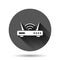 Wifi router icon in flat style. Broadband vector illustration on black round background with long shadow effect. Internet