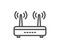 Wifi router line icon. Computer component sign. Internet symbol. Vector