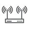 Wifi router line icon, electronic and network