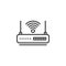 WIFI router line icon, outline vector sign, linear pictogram isolated on white.