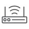 Wifi router line icon, technology and device, wireless internet sign, vector graphics, a linear pattern on a white