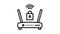 wifi router lock line icon animation