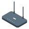 Wifi router remote access icon, isometric style