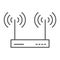 Wifi router thin line icon, electronic and network