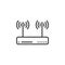 Wifi router, wireless dsl modem line icon, outline vector sign,