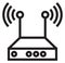 Wifi router. Wireless internet device line icon