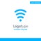 Wifi, Services, Signal Blue Solid Logo Template. Place for Tagline