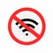 Wifi signal forbidden symbol icon