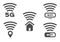 Wifi and signal sensor icon set for shop and store / free house 5g point