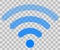 Wifi symbol icon - blue simple rounded transparent, isolated - vector