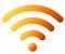 Wifi symbol icon - orange simple rounded gradient, isolated - vector