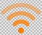 Wifi symbol icon - orange simple rounded transparent, isolated - vector