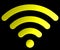Wifi symbol icon - yellow simple rounded gradient, isolated - vector