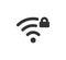 Wifi symbol and lock icon. Blocked wireless internet signal. Wi-Fi signal error. Failure wifi icon. Disconnected