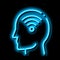 Wifi Symbol In Man Silhouette Mind neon glow icon illustration