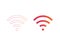 Wifi symbol. Wireless icon in rainbow style. Signal wave in social netrowk design. Free wi fi technology. Public