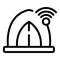 Wifi tent icon outline vector. Downshifting online job