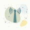 WiFi  transmitter vector icon on multicolored background