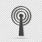 WiFi transmitter vector icon on transparent background. Wi-Fi lo