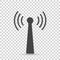 WiFi transmitter vector icon on transparent background. Wi-Fi lo