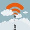 Wifi wireless internet signal behind clouds