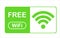 Wifi wireless internet signal flat icon green.