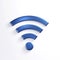 WiFi Wireless Symbol. 3D Blue Render Illustration