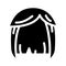 wig hair glyph icon vector illustration black