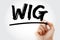 WIG - Wildly Important Goals acronym with marker, business concept background