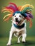 Wigged Whimsy: The Playful Pup\\\'s Tail Chase