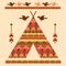 Wigwam decorative vector illustration